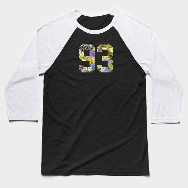 Floral Number 93 Baseball T-Shirt by Eric Okore